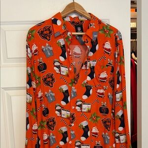 NWOT! NFL Chicago Bears Christmas Orange Men's Shirt. Large.